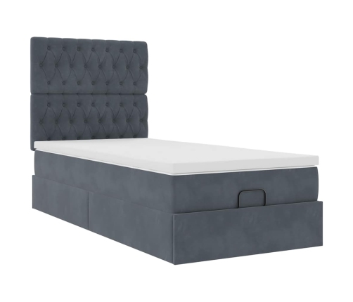 Estructura cama otomana colchones gris oscuro 90x190cm