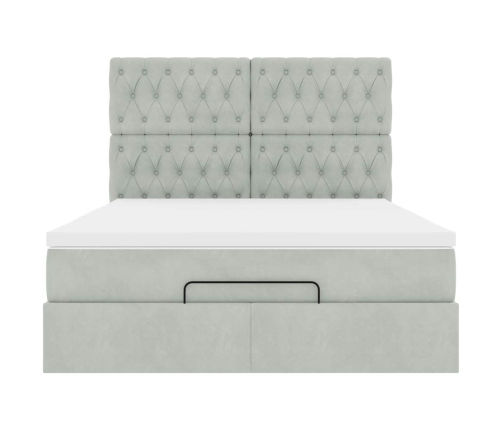 Estructura cama otomana con colchones gris claro 140x200cm