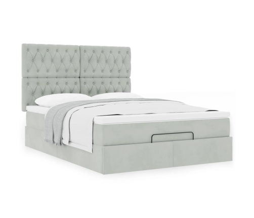 Estructura cama otomana con colchones gris claro 140x200cm