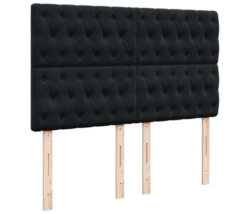 Estructura cama otomana colchones terciopelo negro 140x200cm