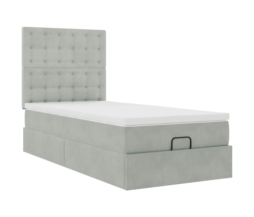 Estructura cama otomana colchones gris claro 80x200cm