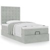 Estructura cama otomana colchones gris claro 80x200cm