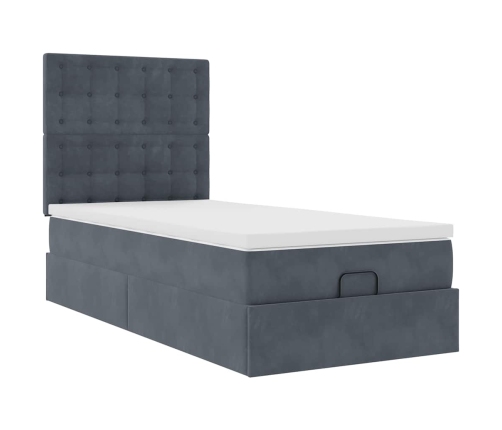 Estructura cama otomana colchones gris oscuro 90x190cm