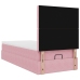 Estructura cama otomana con colchones terciopelo rosa 90x190cm