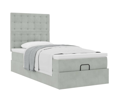 Estructura cama otomana colchones gris claro 90x200cm