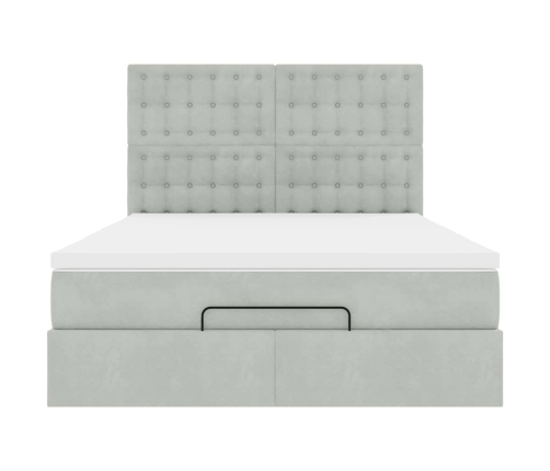 Estructura cama otomana colchones gris claro 140x190cm