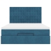 Estructura de cama otomana con colchones terciopelo azul oscuro