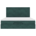 Estructura de cama otomana colchones terciopelo verde oscuro