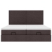Estructura cama otomana colchones tela marrón oscuro 200x200cm