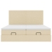 Estructura de cama otomana con colchones tela crema 200x200cm