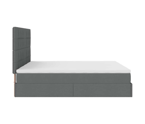 Estructura cama otomana colchones tela gris oscuro 160x200 cm