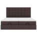 Estructura cama otomana colchones tela marrón oscuro 180x200cm
