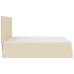 Estructura de cama otomana con colchones tela crema 180x200cm