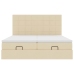 Estructura de cama otomana con colchones tela crema 200x200cm
