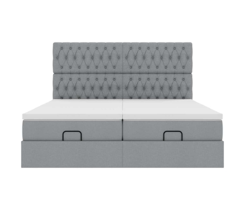 Estructura de cama otomana colchones tela gris claro 160x200cm
