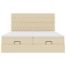 Estructura de cama otomana con colchones tela crema 200x200cm