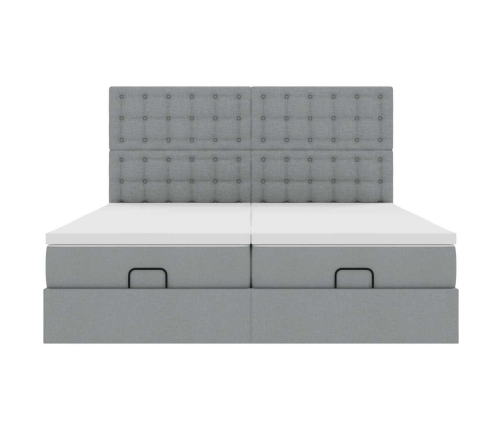 Estructura de cama otomana colchones tela gris claro 160x200cm