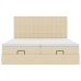 Estructura de cama otomana con colchones tela crema 200x200cm