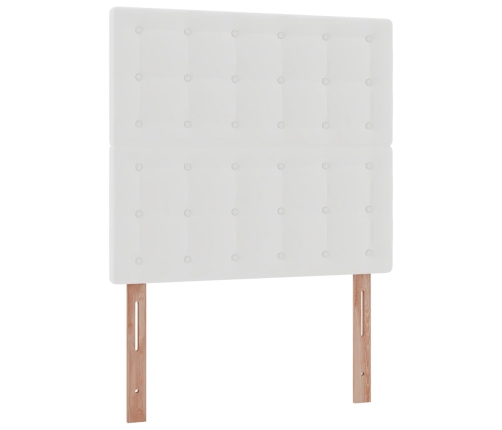 Estructura cama otomana colchón cuero sintético blanco 90x190cm