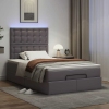 Estructura cama otomana colchón gris 120x190 cm cuero sintético