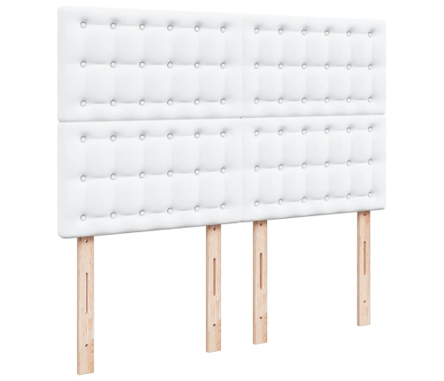 Estructura cama otomana colchón cuero sintético blanco