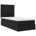 Cama otomana con colchón y luces LED tela negra 80x200cm