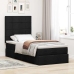 Estructura cama otomana colchón tela negra 90x190 cm