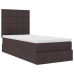 Estructura de cama otomana colchón tela marrón oscuro 100x200cm