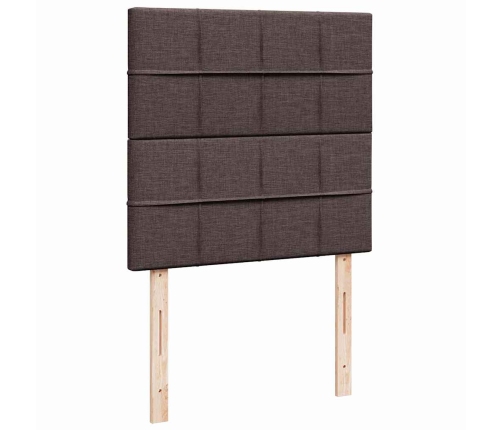 Estructura de cama otomana colchón tela marrón oscuro 100x200cm