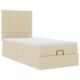 Estructura de cama otomana con colchón tela crema 100x200cm