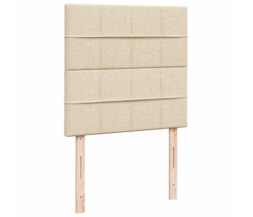 Estructura de cama otomana con colchón tela crema 100x200cm