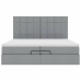 Estructura de cama otomana colchones tela gris claro 200x200cm