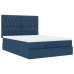 Estructura de cama otomana colchón tela azul pardo 140x200cm