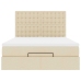 Estructura de cama otomana con colchón tela crema 140x190cm