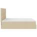 Estructura de cama otomana con colchón tela crema 160x200cm