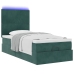 Estructura cama otomana colchones terciopelo verde oscuro