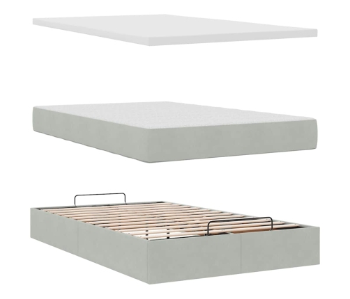 Estructura cama otomana colchones gris claro 120x200cm