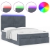 Estructura cama otomana colchones terciopelo gris oscuro