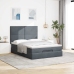 Estructura cama otomana colchones terciopelo gris oscuro