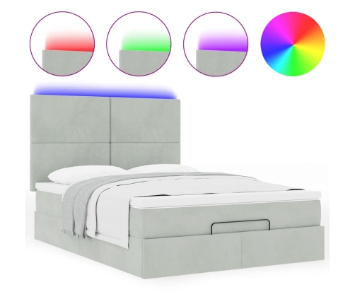 Estructura cama otomana con colchones gris claro 140x200cm