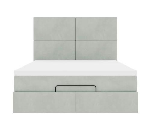 Estructura cama otomana con colchones gris claro 140x200cm
