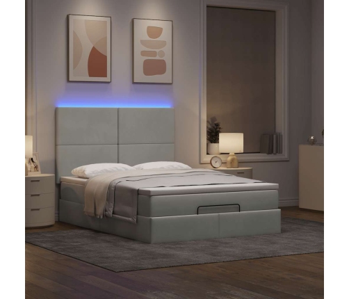 Estructura cama otomana con colchones gris claro 140x200cm