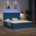 Cama otomana con colchones y luces LED azul oscuro 200x200 cm