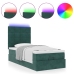 Estructura cama otomana colchones terciopelo verde oscuro