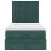 Estructura cama otomana colchones terciopelo verde oscuro