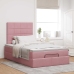 Estructura cama otomana colchones terciopelo rosa 120x190 cm