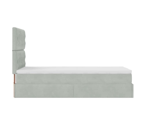 Estructura cama otomana colchones gris claro 80x200cm