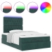Estructura de cama otomana colchones terciopelo verde oscuro