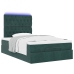 Estructura de cama otomana colchones terciopelo verde oscuro