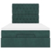 Estructura de cama otomana colchones terciopelo verde oscuro